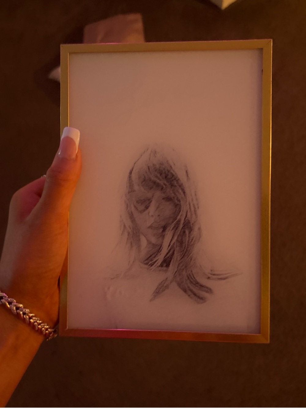 Gold Frame Minimalist Portrait Art Print - Unbranded